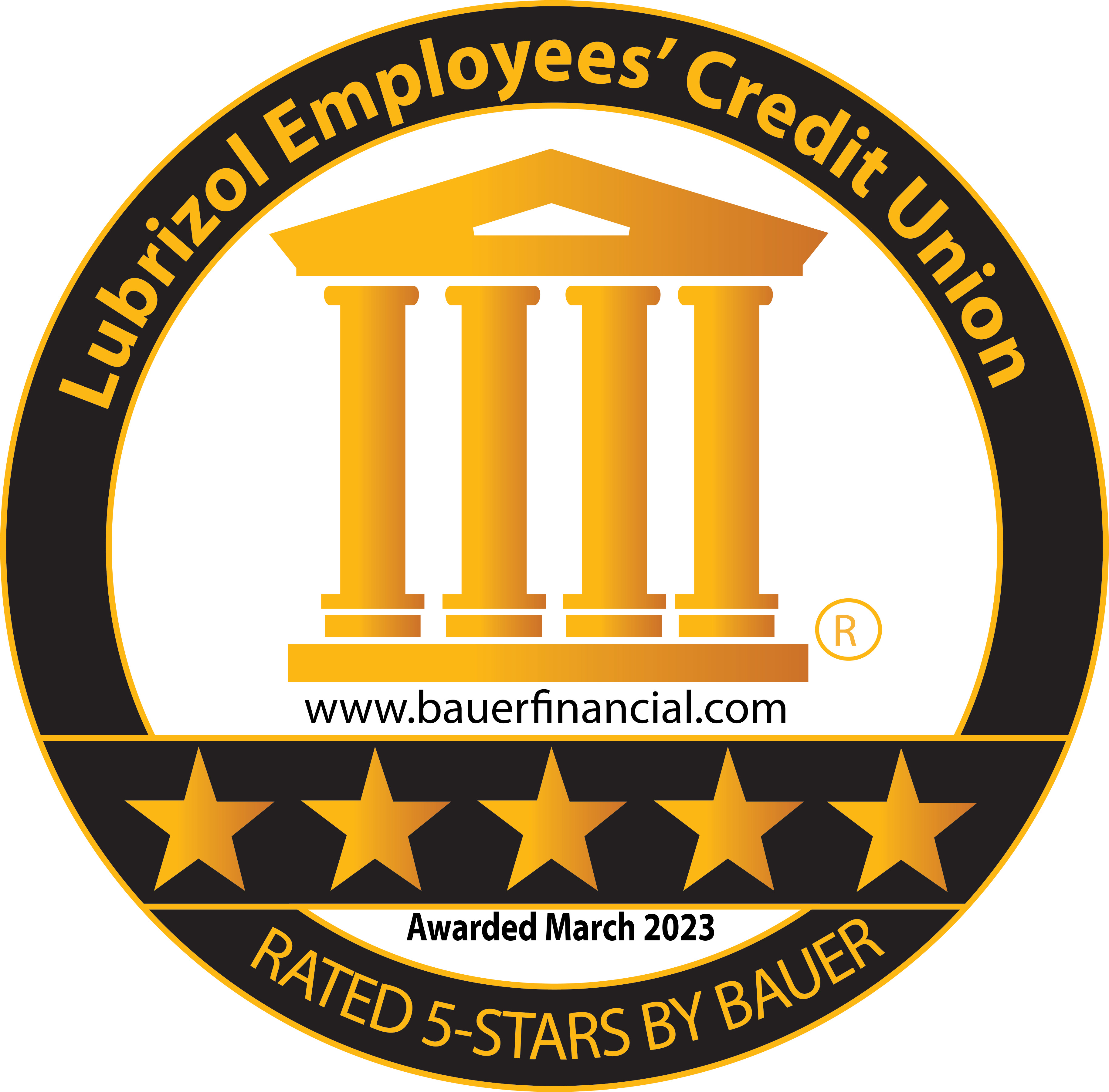Bauer Financial 5 star rating awarded March 2023